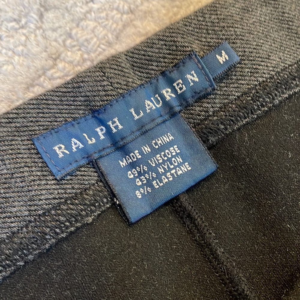 Ralph Lauren Tweed Leather Ankle Zip Leggings - Picture 2 of 7